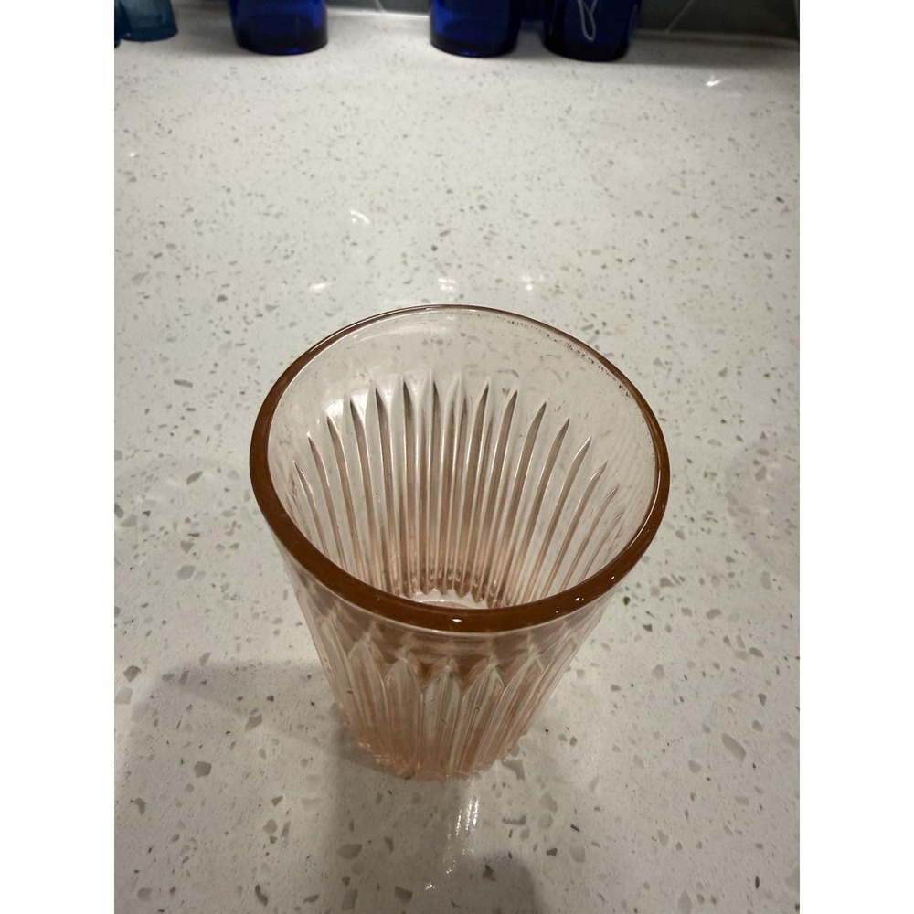 Anchor Hocking Old Colony Laced Edge Pink 4 1/4" Flat Tumbler Depression Glass - Picture 3 of 4